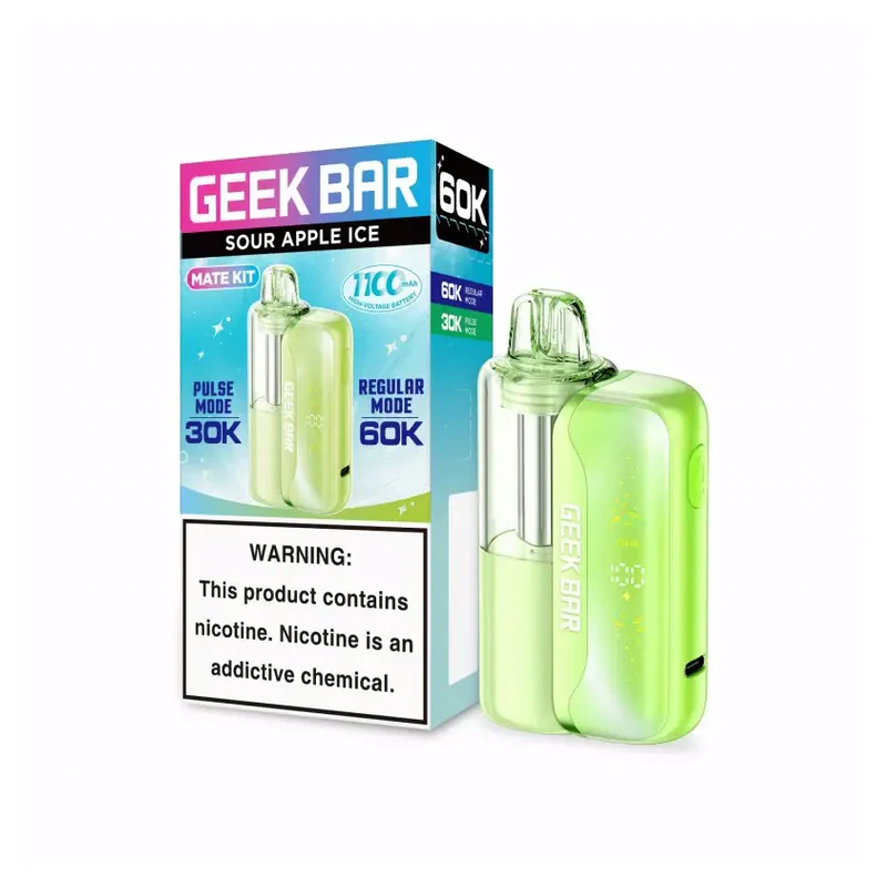 Geek Bar MATE 60K Prefilled Pod System 5% 15ml SOUR APPLE ICE