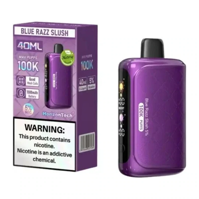 HorizonTech 100K Disposable Vape 5% 40ml BLUE RAZZ SLUSH