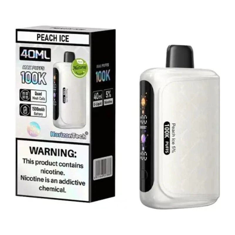 HorizonTech 100K Disposable Vape 5% 40ml PEACH ICE