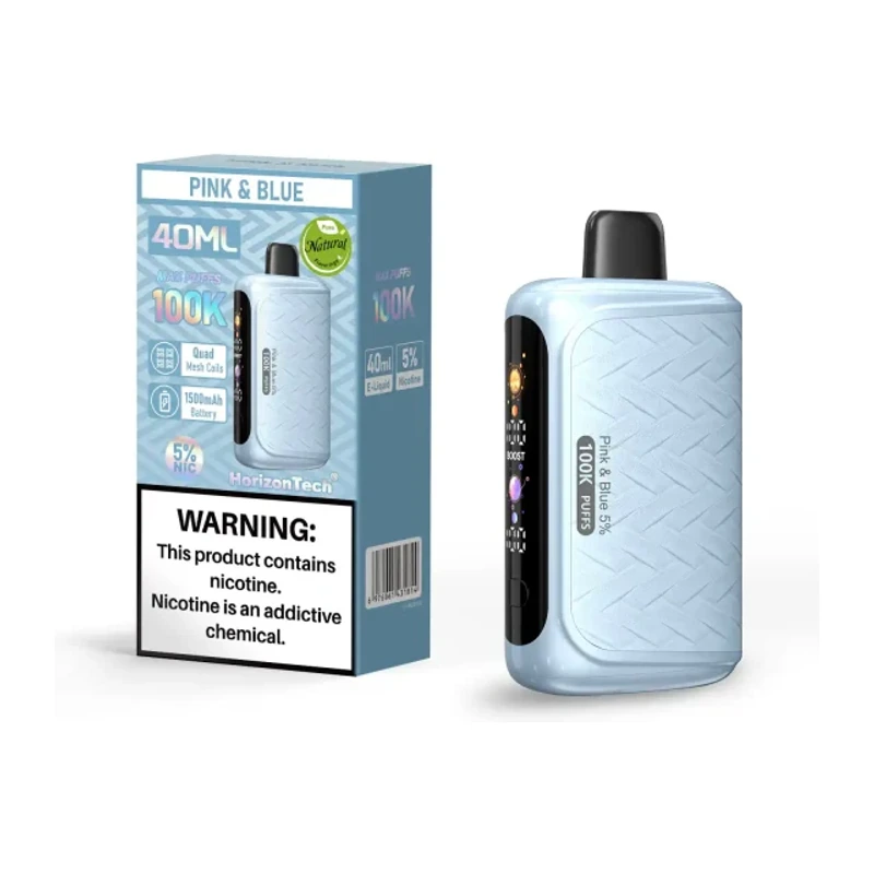 HorizonTech 100K Disposable Vape 5% 40ml PINK & BLUE