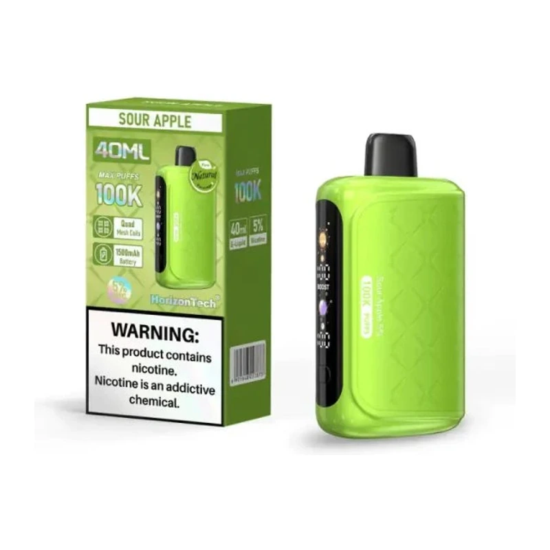 HorizonTech 100K Disposable Vape 5% 40ml SOUR APPLE