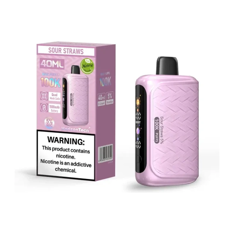 HorizonTech 100K Disposable Vape 5% 40ml SOUR STRAWS