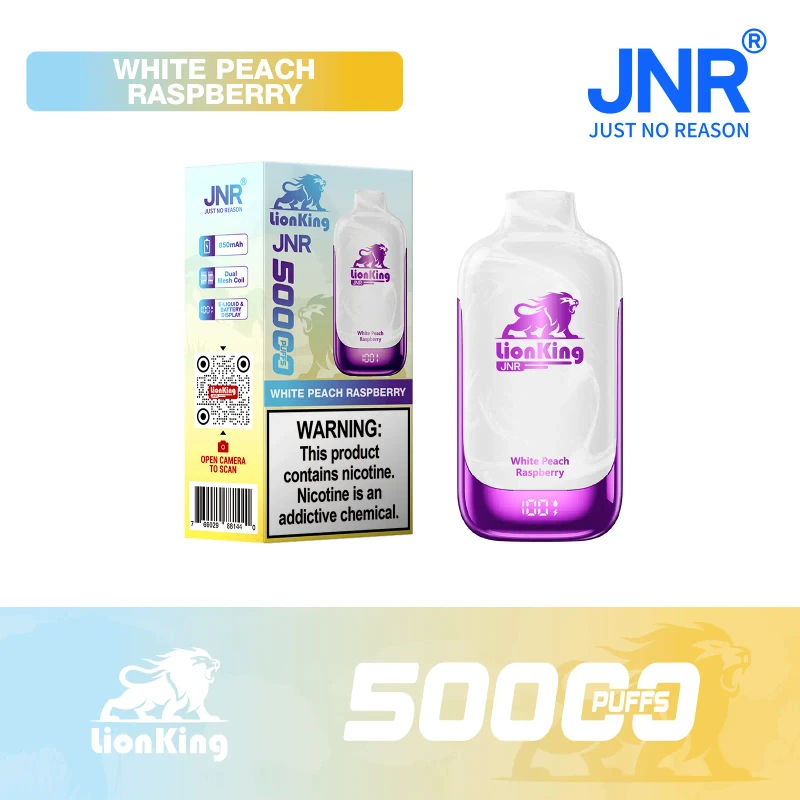 JNR Lion King 50K Disposable Vape 5% 42ml WHITE PEACH RASPBERRY