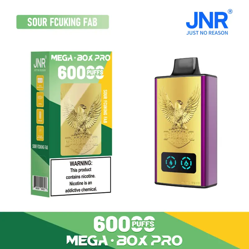 JNR Mega Box Pro 60K Disposable Vape 5% 32ml SOUR FCUKING FAB