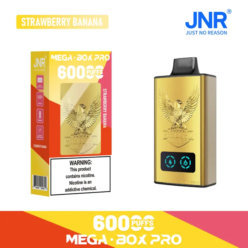 JNR Mega Box Pro 60K Disposable Vape 5% 32ml STRAWBERRY BANANA