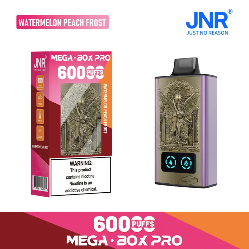 JNR Mega Box Pro 60K Disposable Vape 5% 32ml WATERMELON PEACH FROST
