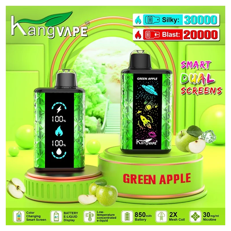 Kangvape 30K 3% 25ml Rechargeable Disposable Vape GREEN APPLE