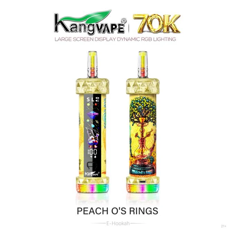 Kangvape Sommar Bar 70K E-Hookah 0.5% 20ml PEACH O'S RINGS
