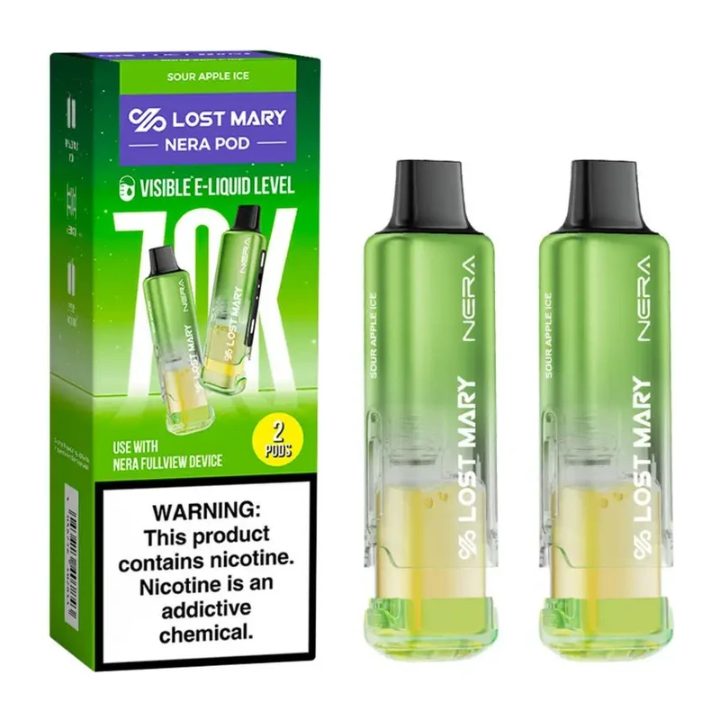 Lost Mary NERA Fullview 70K Replacement Pods 2-Pack 5% SOUR APPLE ICE