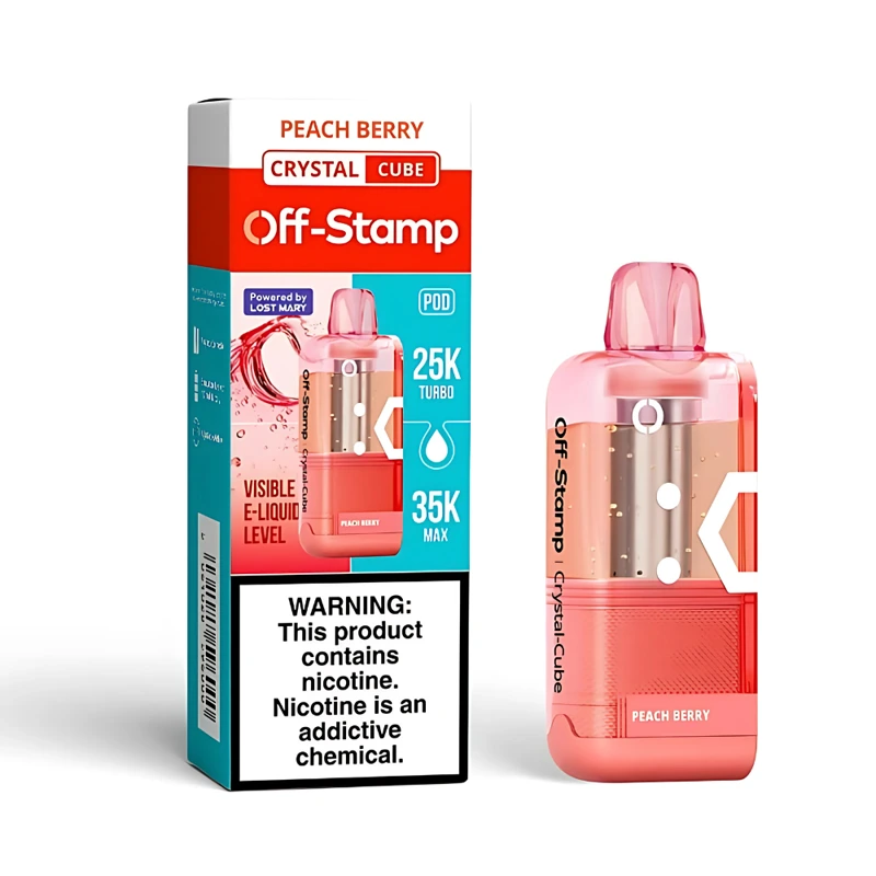 Off-Stamp X-Cube Crystal Cube 35K Replacement Pod 5% 18ml PEACH BERRY