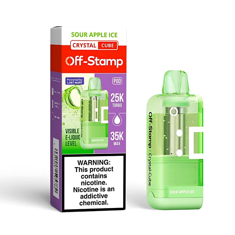 Off-Stamp X-Cube Crystal Cube 35K Replacement Pod 5% 18ml SOUR APPLE ICE